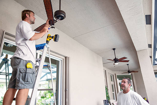 Real situation, Electrician hanging fixtures.  RM